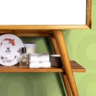 Kabineti i banjës në dysheme me majë mbështetëse të rikuperuar nga dru tik dhe të bardhë - Gatien Viadurini