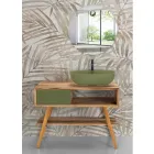 Kabineti modern i banjës pa pagesë në dru tik natyral jeshil - Benoit Viadurini