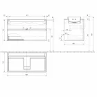 Dollap banjo me lavaman të integruar, dizajn modern të pezulluar - Casimira Viadurini