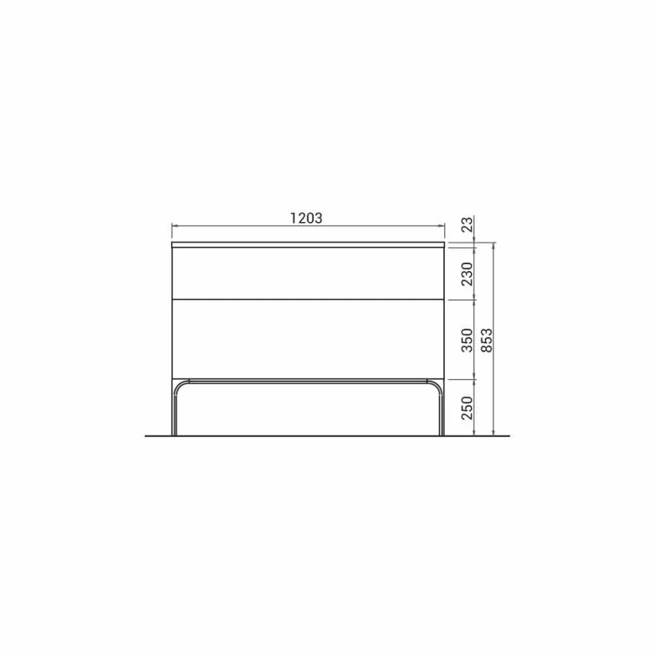 Dollap banjo me lavaman në dru të lakuar 120x85x46cm Amber, prodhuar në Itali Viadurini