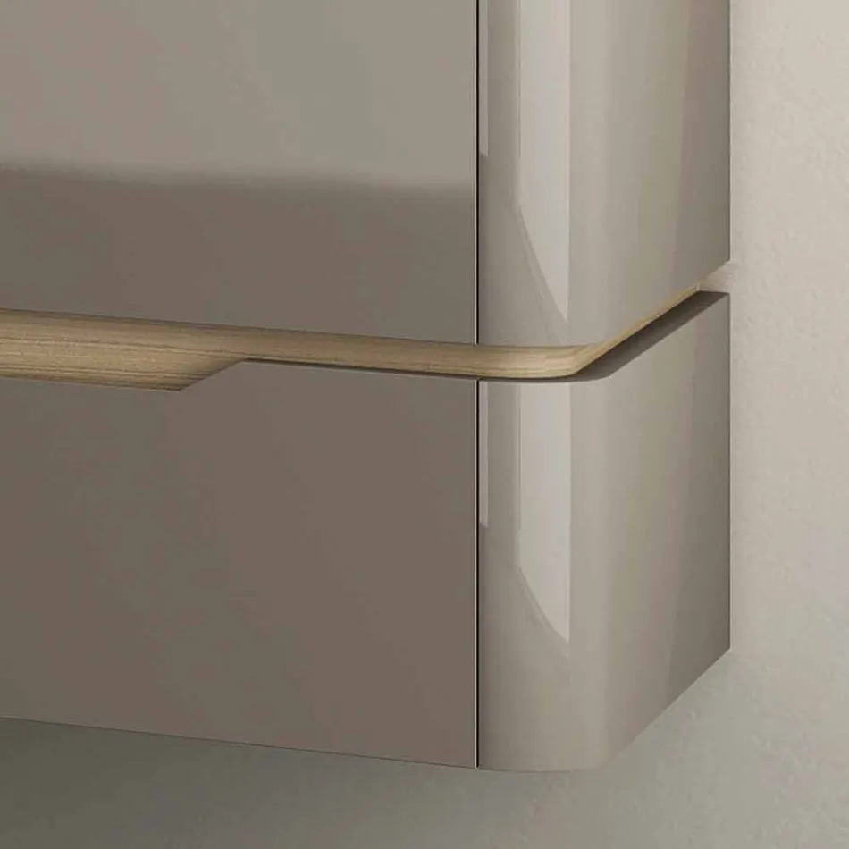 Kabineti i banjës me lavaman prej druri Arya të dizajnit të integruar, i bërë në Itali Viadurini