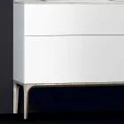 Kabineti i banjës me lavaman moderne të integruar Amber, rrëshirë dhe dru të llakuar Viadurini