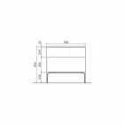 Kabineti i banjës me lavaman moderne të integruar Amber, rrëshirë dhe dru të llakuar Viadurini