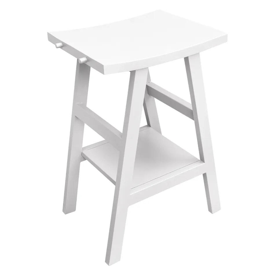 Dizajni i kabinetit të banjës në dru tik natyral me majë të bardhë Mat dhe mbështetje - Raomi Viadurini