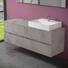 Dollap banjo me dizajn modern me lavaman të djathtë ose të majtë të countertop 4 përfundime - Alchimeo Viadurini