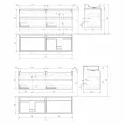 Dollap banjo me dizajn modern me lavaman të djathtë ose të majtë të countertop 4 përfundime - Alchimeo Viadurini