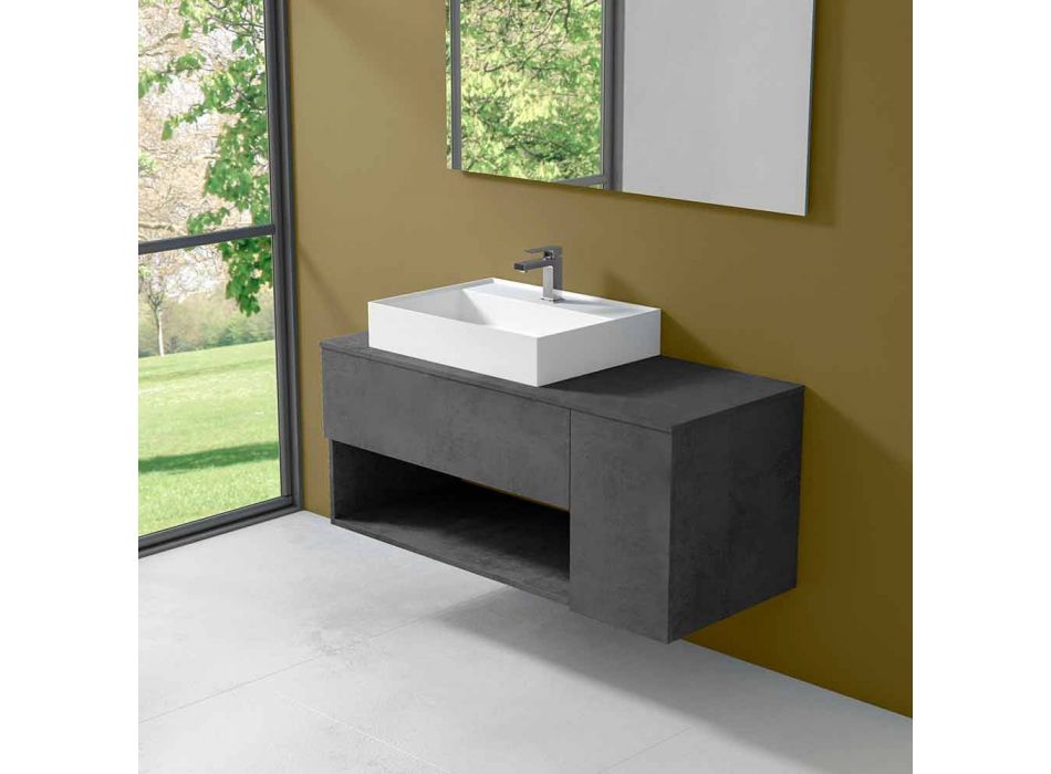 Dizajn i pezulluar Dollap banjo me lavaman të countertopit të stilit modern - Pistillo Viadurini