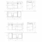 Dizajn i pezulluar Dollap banjo me lavaman të countertopit të stilit modern - Pistillo Viadurini