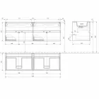Kabineti i banjës me lavaman të dyfishtë, dizajni modern i pezulluar në 4 përfundime - Double Viadurini