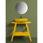 Dollap banjosh prej tik të verdhë me majë gjysmë të lakuar dhe raft të përshtatshëm - Crina Viadurini