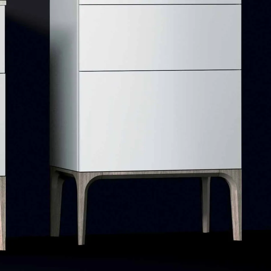 Kabineti modern i banjës me 3 sirtarë në dru të llak Amber, i bërë në Itali Viadurini