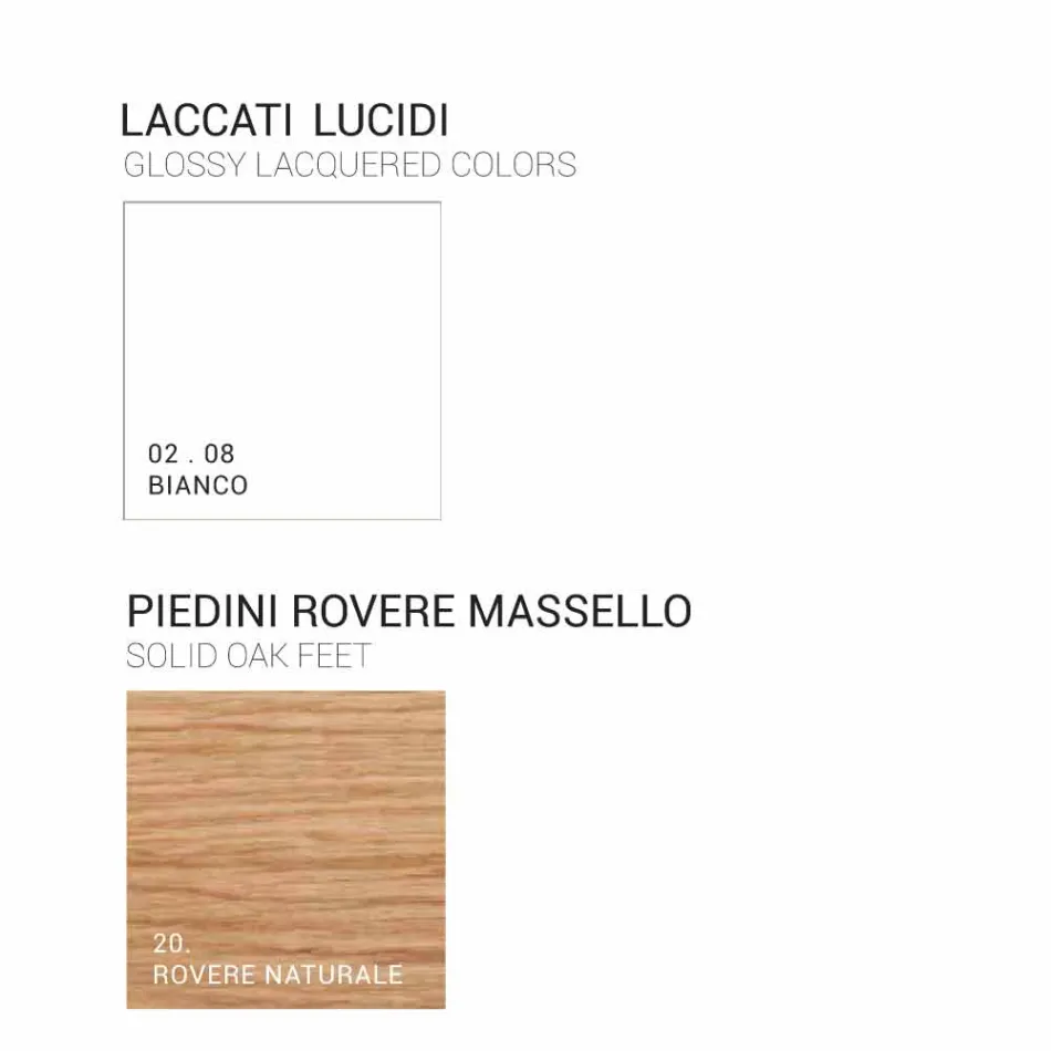 Kabineti modern i banjës me 3 sirtarë në dru të llak Amber, i bërë në Itali Viadurini