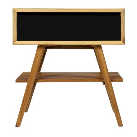 Kabineti modern i banjës me veshje druri dhe bluzë të madhe me ngjyrë të zezë - Gatien Viadurini