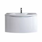 Dollap modern i pezulluar i banjës me raftin e lavamanit dhe Pasqyrën e Dizajnit - Michele Viadurini