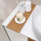 Dollap Banjo i Varur në Mur 100 cm prej Qelqi të Temperuar 8 mm dhe Lisi Europian - Excelsior Viadurini