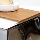 Dollap Banjo i Varur në Mur 100 cm prej Qelqi të Temperuar 8 mm dhe Lisi Europian - Excelsior Viadurini