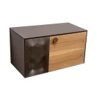 Dollap Banjo i Varur në Mur 80 cm prej Qelqi të Temperuar 8 mm dhe Lisi Europian - Excelsior Viadurini