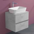 Dollap i banjës i pezulluar me lavaman countertop drejtkëndëshe, dizajn modern - Dumbo Viadurini