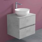 Dollap i varur i banjës me lavaman të countertopit të rrumbullakët, Dizajn modern - Dumbo Viadurini