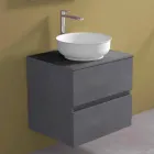 Dollap i varur i banjës me lavaman të countertopit të rrumbullakët, Dizajn modern - Dumbo Viadurini