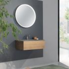 Dollap i varur i banjës me pasqyrë në metal, dru dhe kristal luksoz - Renga Viadurini
