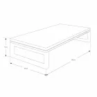 Dollap i ndërprerë i banjës në dru tik me mbajtëse peshqiri në Hi Macs® White - Saverno Viadurini