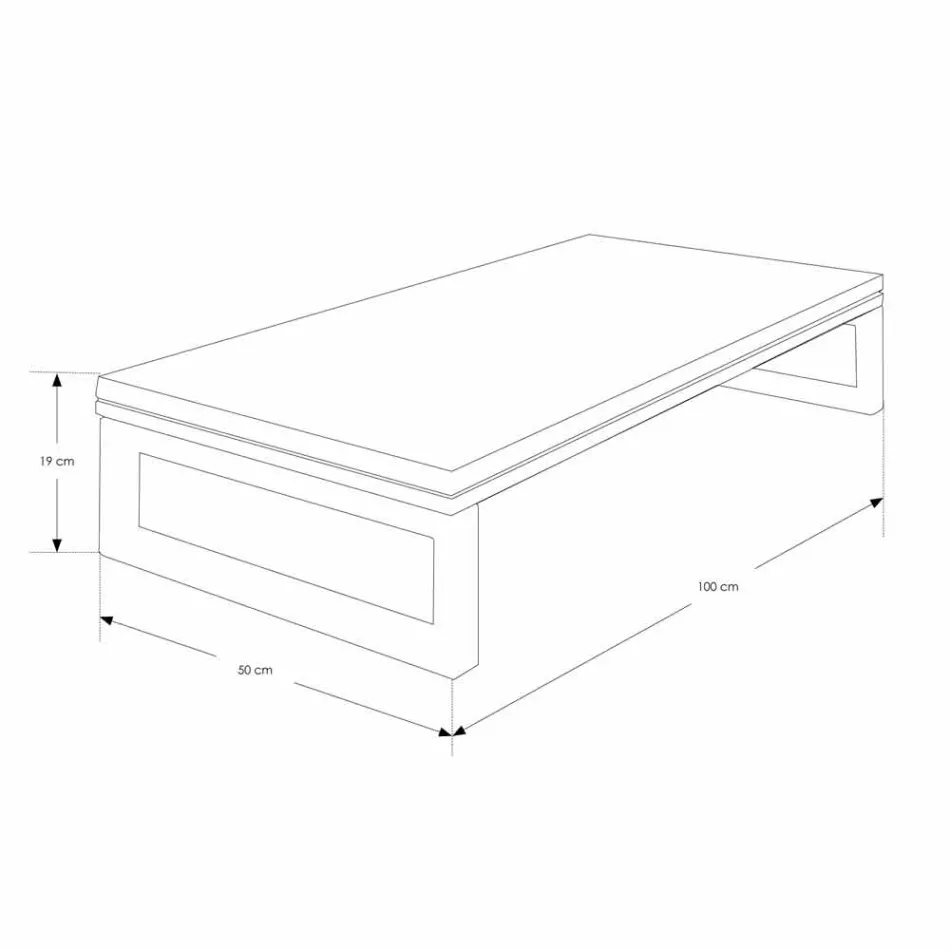 Dollap i ndërprerë i banjës në dru tik me mbajtëse peshqiri në Hi Macs® White - Saverno Viadurini