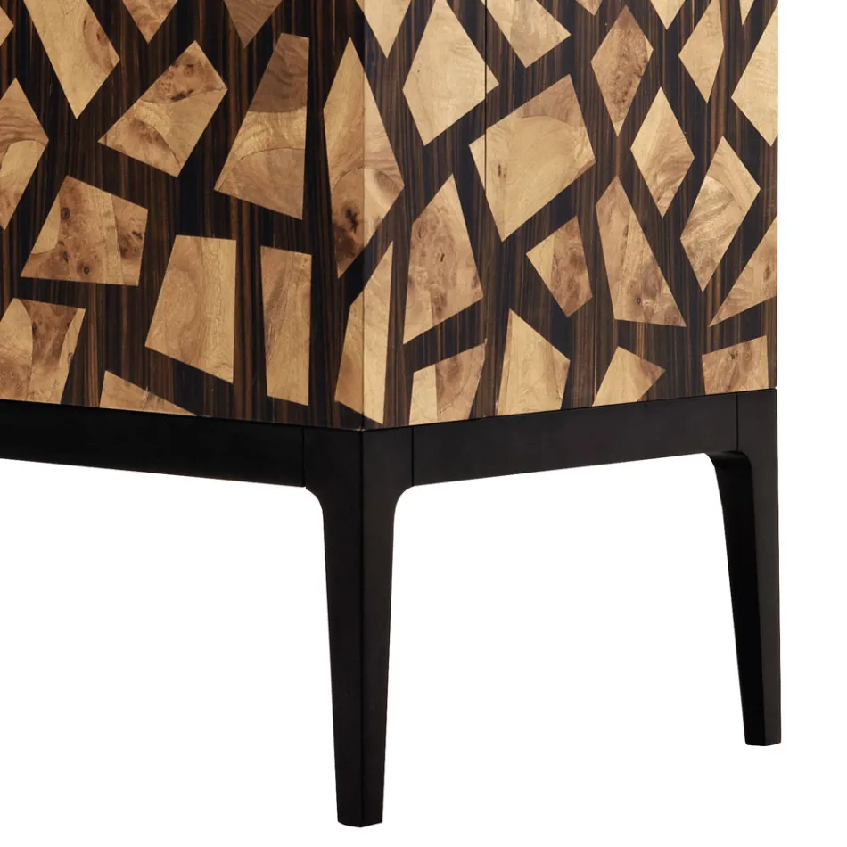 Grilli Zarafa kabinet për shirita të projektimit me dy dyer të bëra prej druri me gjemba në Itali Viadurini