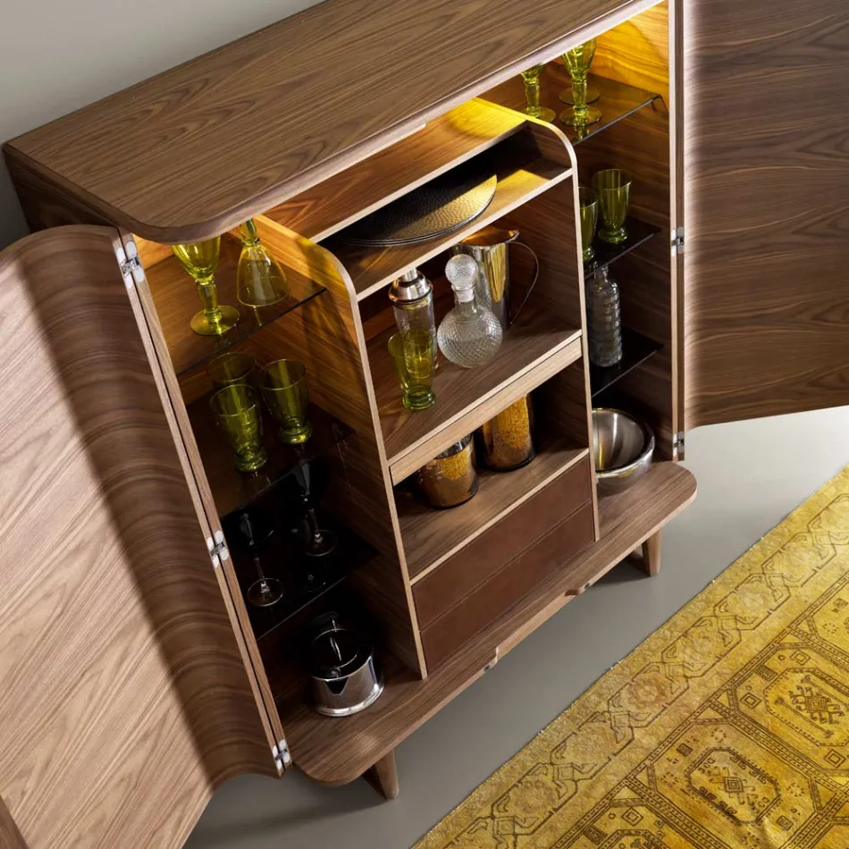 Kabinet projektimi në dru të ngurtë me 2 dyer të Grilli York të bëra në Itali Viadurini