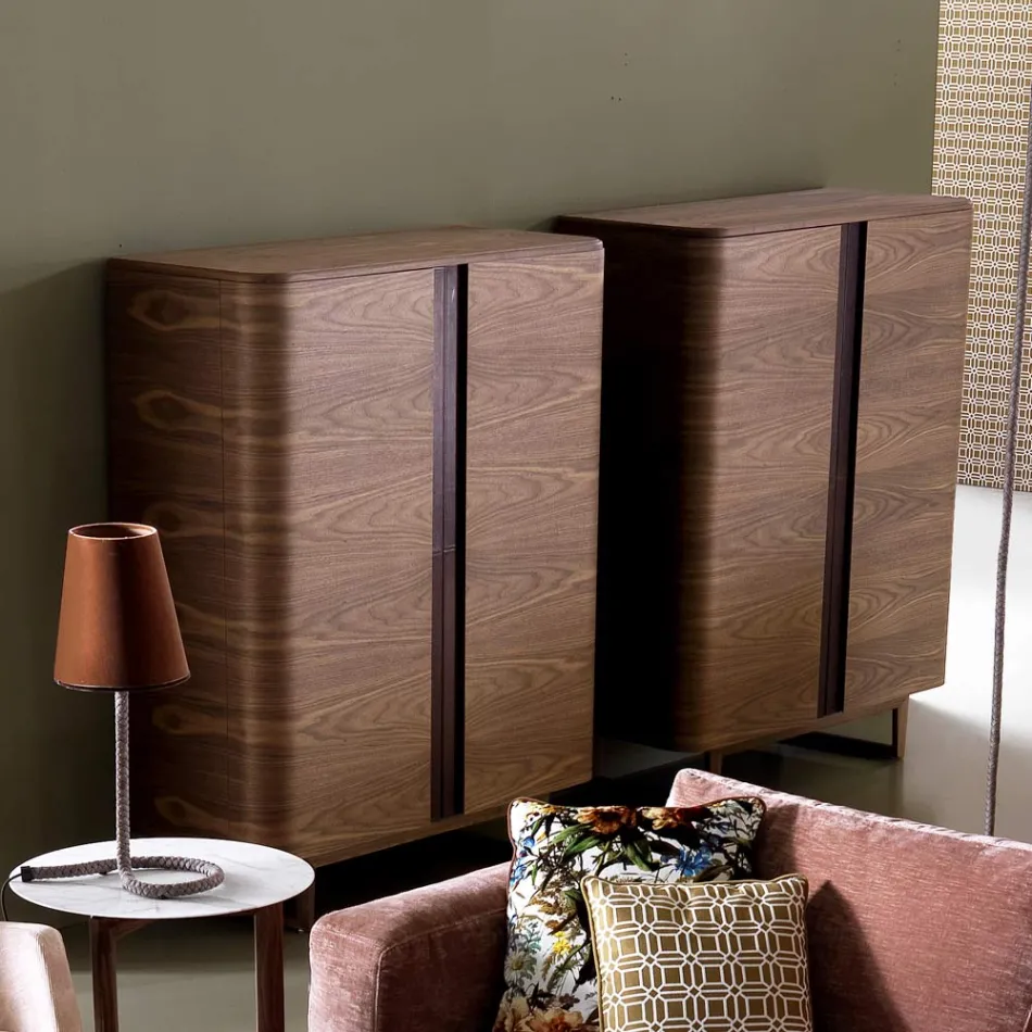 Kabinet projektimi në dru të ngurtë me 2 dyer të Grilli York të bëra në Itali Viadurini