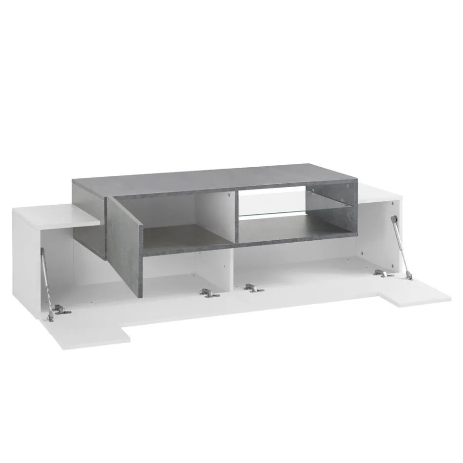 Stenda e ulët prej druri Dhomë ndenjeje me 3 dyer dhe ndarje të hapur - Theresse Viadurini