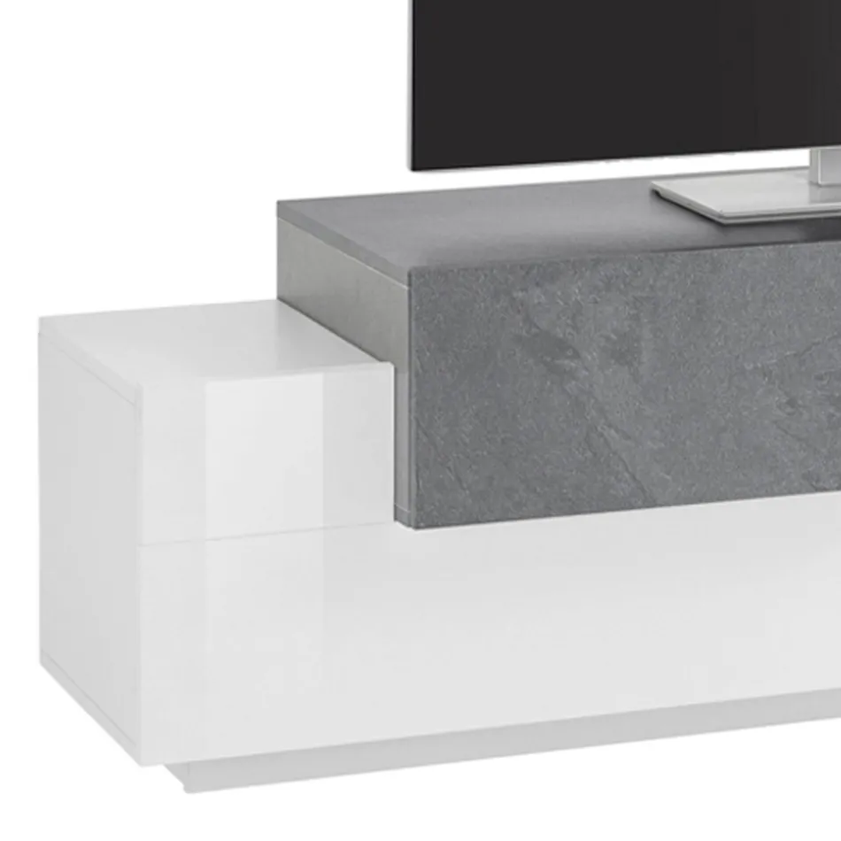 Stenda e ulët prej druri Dhomë ndenjeje me 3 dyer dhe ndarje të hapur - Theresse Viadurini