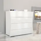 Sirtar i bardhë celular 4 sirtarë Dizajn në dru të qëndrueshëm - Sabine Viadurini