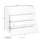 Sirtar i bardhë celular 4 sirtarë Dizajn në dru të qëndrueshëm - Sabine Viadurini