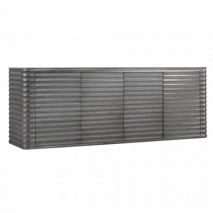 Kabineti me 4 dyer në modelin e drurit të formuar, L230xP49 cm, Dana Viadurini