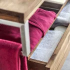 Konsol i banjës së pezulluar me strukturë në dru tik natyral - Rodolfo Viadurini