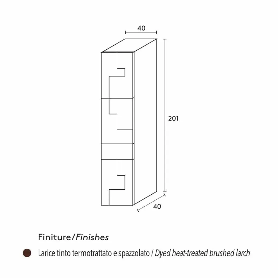 Kabineti kolone prej druri me larsh të krehur me Azalea Viadurini
