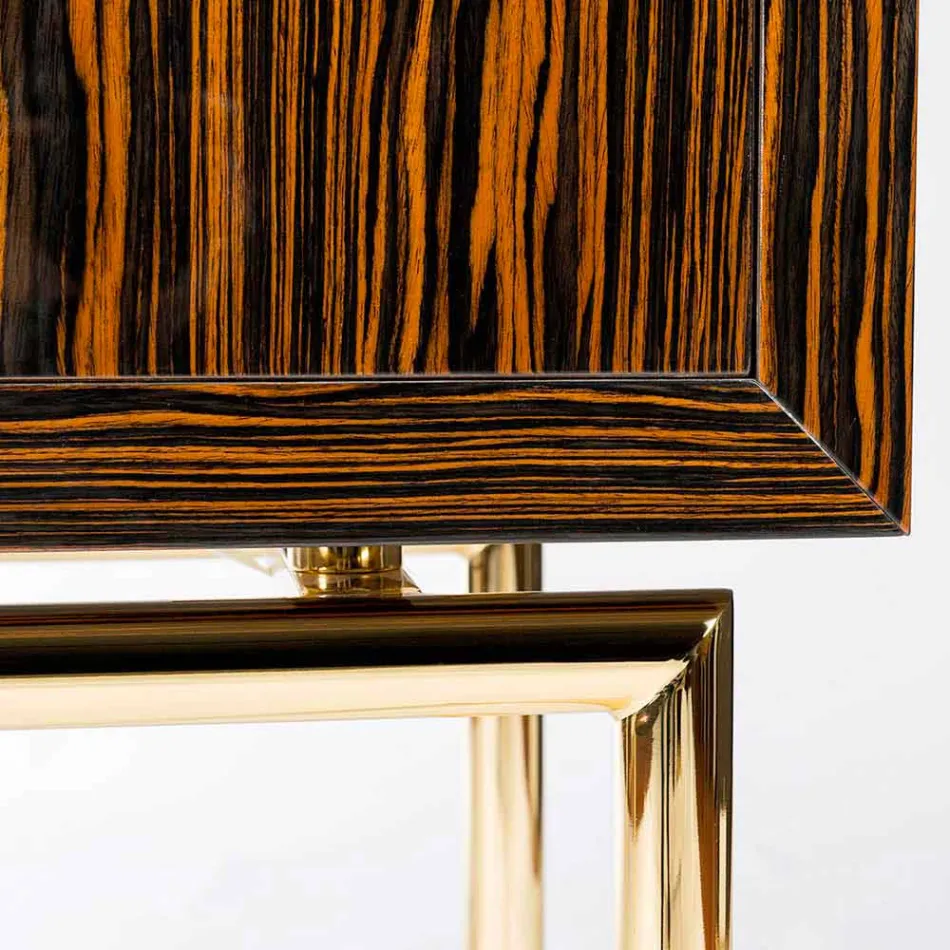 Njësi moderne e magazinimit me 4 dyer në dru me shkëlqim me shkëlqim Ada Viadurini