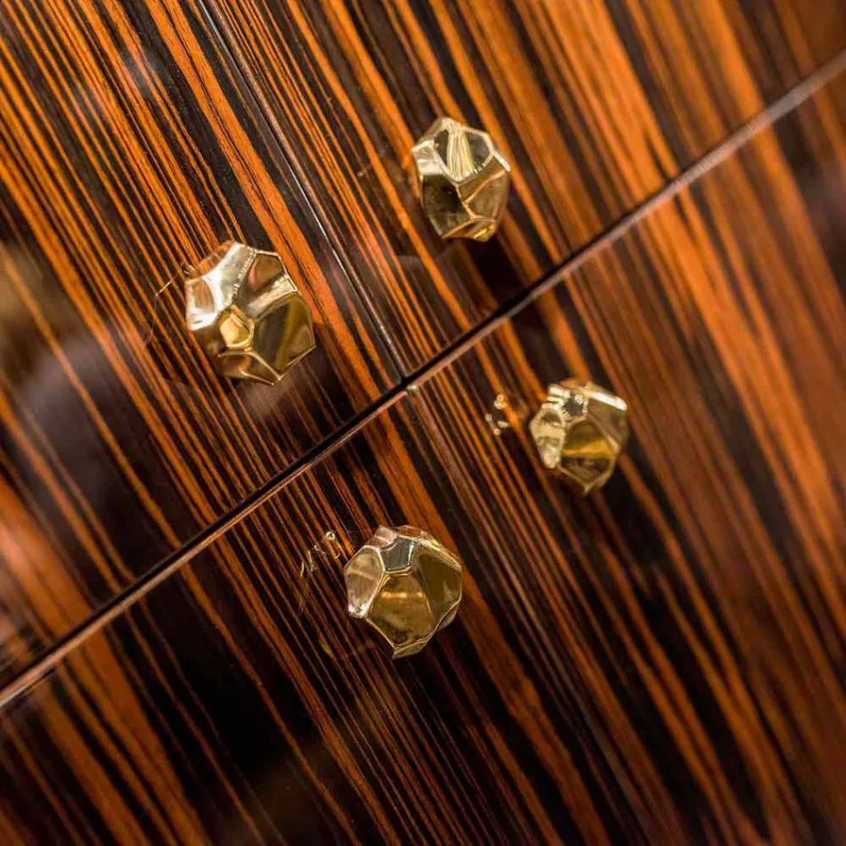 Njësi moderne e magazinimit me 4 dyer në dru me shkëlqim me shkëlqim Ada Viadurini