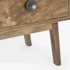 Komplet bufe me 2 dyer 3 sirtarë në dru Mango Vintage - Desiderio Viadurini