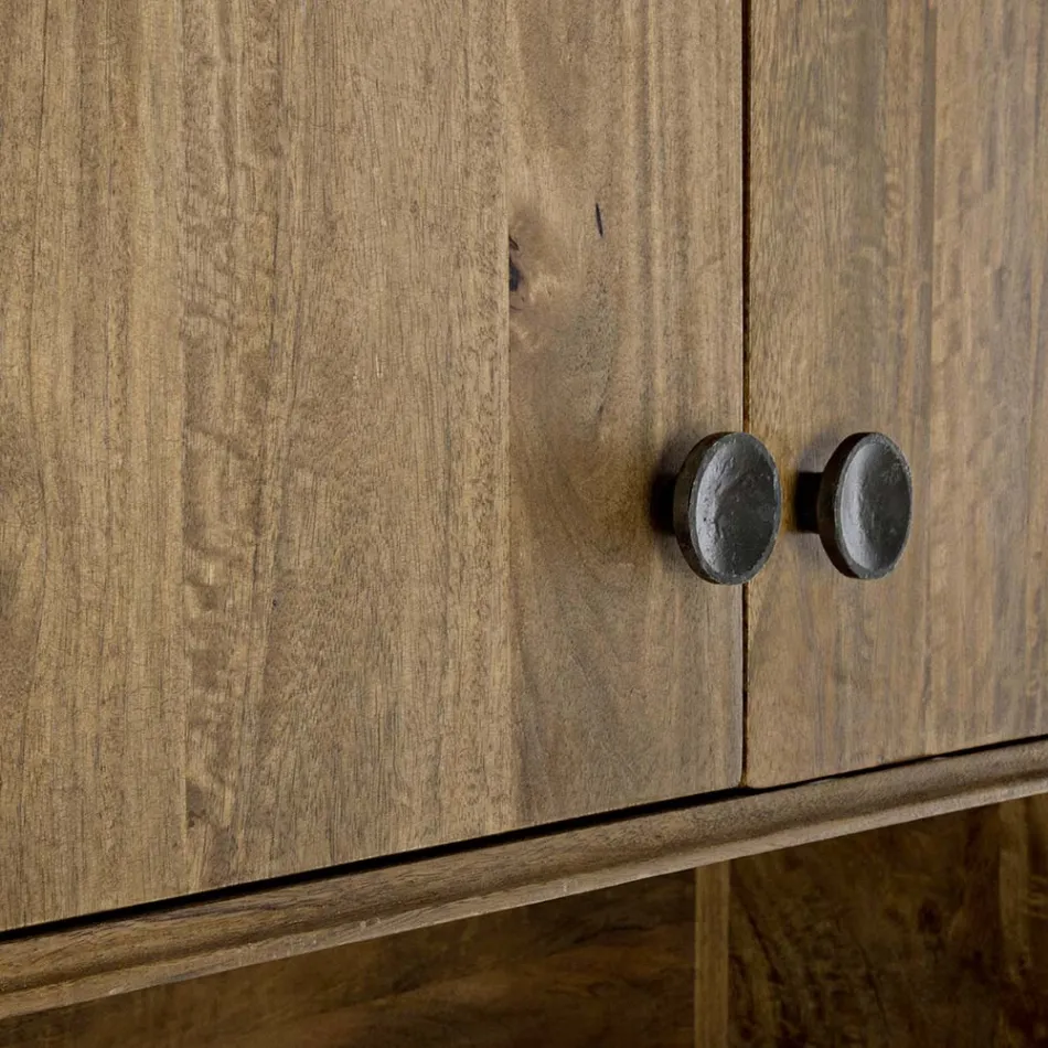 Tabela celulare me 4 dyer dhe raft në dru mango të cilësisë së mirë - Desiderio Viadurini