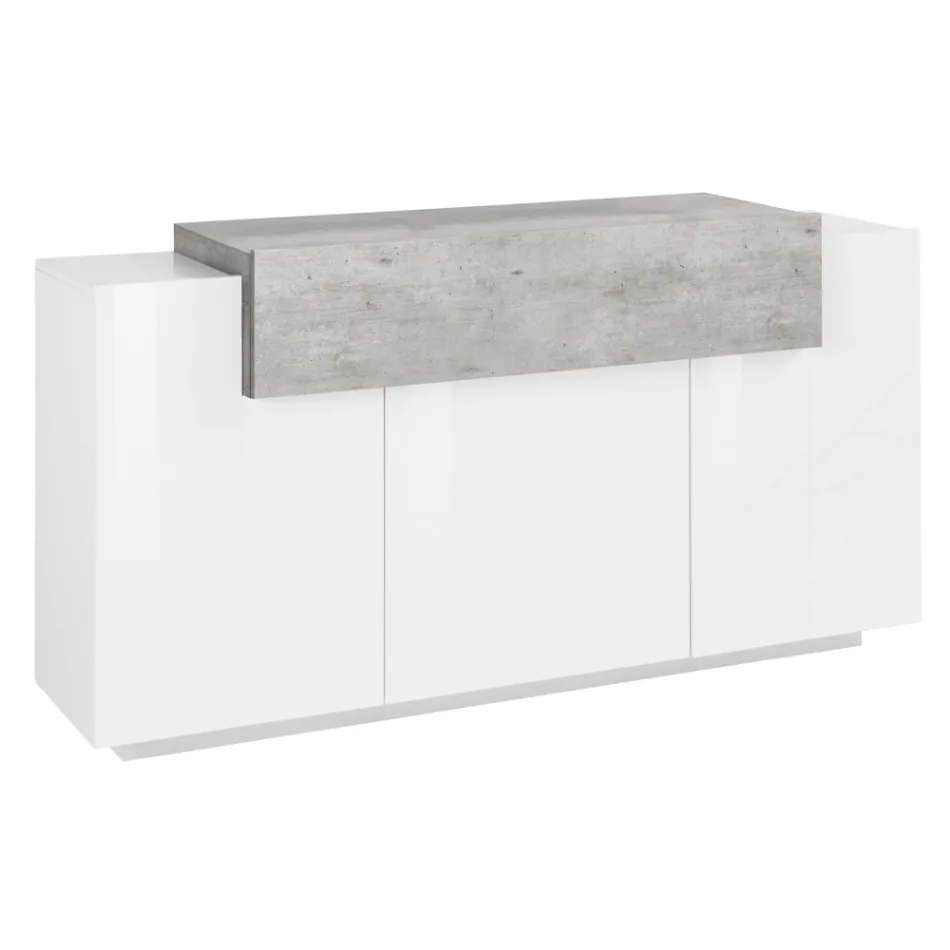 Tabela celulare me 4 dyer Dru i bardhë dhe antracit, çimento ose panje - Therese Viadurini