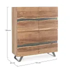 Bofe Mobile me 4 Dyer Acacia Wood Naturalistic Homemotion - Maramero Viadurini