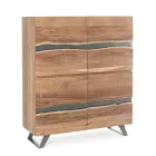 Bofe Mobile me 4 Dyer Acacia Wood Naturalistic Homemotion - Maramero Viadurini