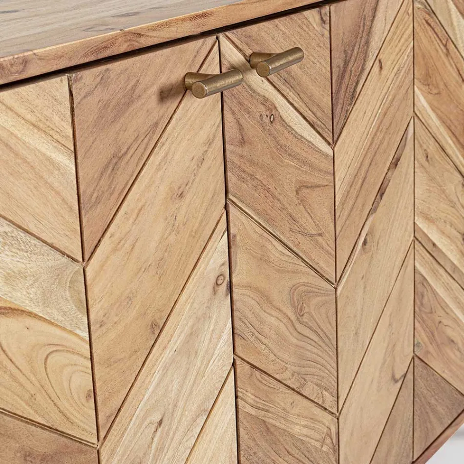 Tabela celulare në Dru Akacia me 3 Dyer Etnik Design Homemotion - Carla Viadurini