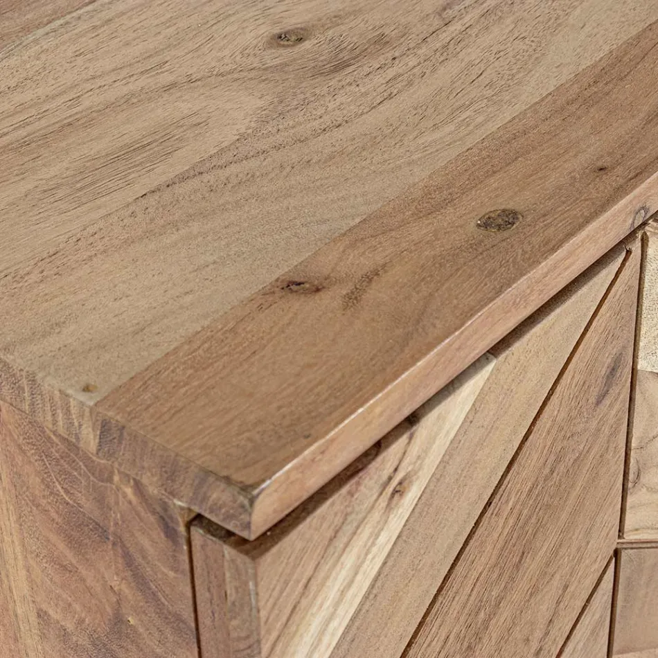 Tabela celulare në Dru Akacia me 3 Dyer Etnik Design Homemotion - Carla Viadurini