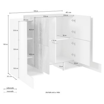 Bordi i dhomës së ndenjes 6 Dyer prej druri Dizajn 3 përfundime - Terenzio