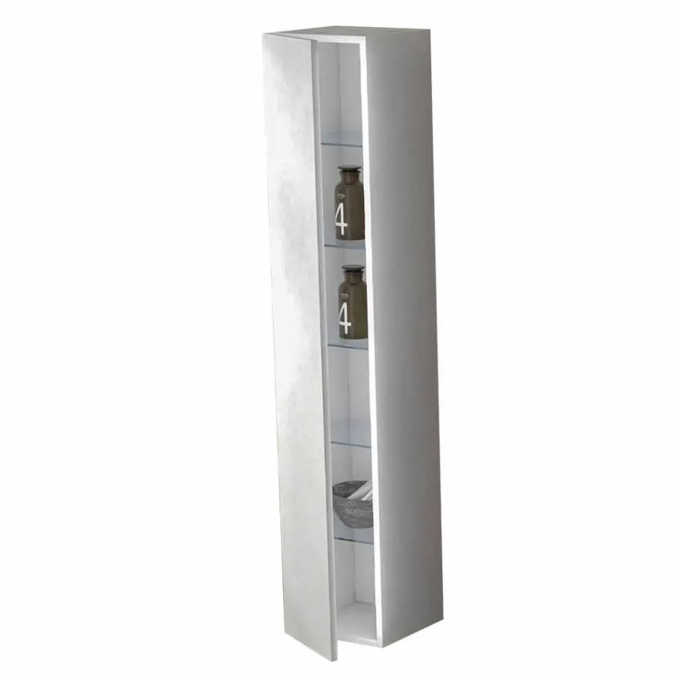 Mobilje për banjo në kolonë 6 rafte me dyer në 4 përfundime - Antanta Viadurini