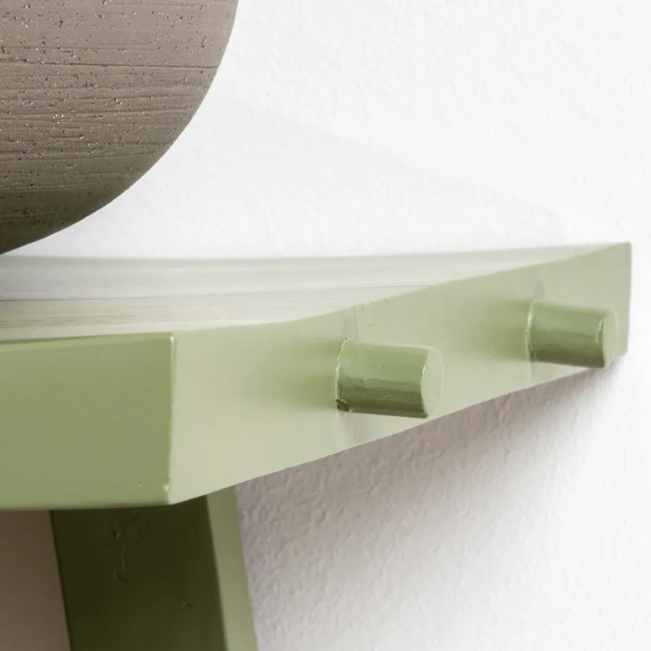 Dollap banjoje në këmbë pa pagesë me veshje tik dhe raft të madh jeshil - Raomi Viadurini