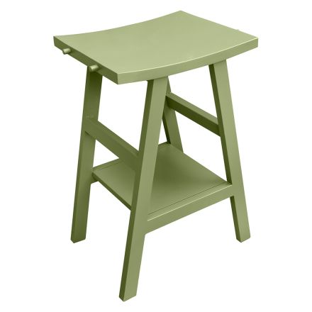 Dollap banjoje i pavarur me veshje tik dhe raft të madh jeshil - Raomi Viadurini